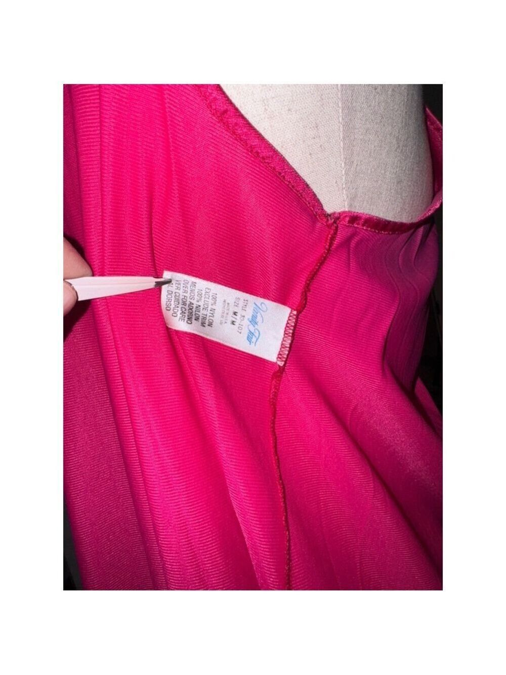 Vintage Vanity Fair gown red sleeveless size med USA - Picture 10 of 12